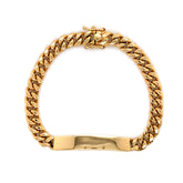 8mm Semi-Solid Gold Name Plate Miami Cuban Bracelet 14K - White Carat - USA & Canada